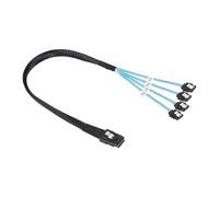ESSEIEIE Mini SAS Interno SFF-8087/SFF8643 SlimSAS SFF8654 Host for apuntar a 4 SATA 3,0 Disco Duro Placa Base Servidor Datos Fanout Raid Cable(0.5m,SFF-8087 to 4SATA)