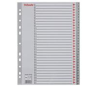ESSELTE 100108 - Indice para carpetas multitaladro PP DIN A4 con cartulina índice color 1-31 color gris