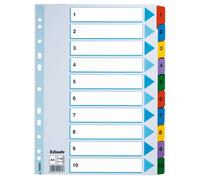 Esselte 100161 separadores de cartón A4 con 10 pestañas (11 agujeros)