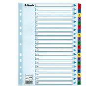 Esselte 100163 separadores de cartón A4 con 20 pestañas (11 agujeros)