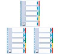 ESSELTE 100191 - Separadores para carpetas cartón 200 gr. 5 pestañas DIN A4 (Paquete de 3)