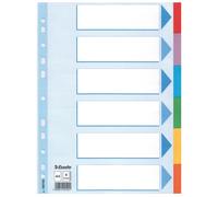 Esselte 100192 separadores de plástico de colores A4 con 6 pestañas (11 agujeros)
