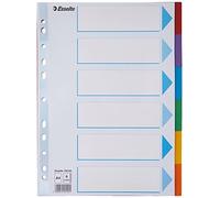 ESSELTE 100192 - Separadores para carpetas cartón 200 gr. 6 pestañas DIN A4