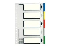 Esselte 11609 separadores de plástico con índice A4 5 pestañas 5 colores