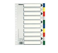 Esselte 11610 separadores de plástico con índice A4 10 pestañas 5 colores