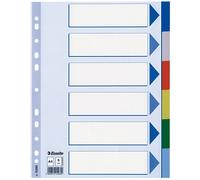 Esselte 15260 separadores de plástico de colores A4 con 6 pestañas (11 agujeros)