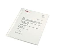 Esselte 46104 - Funda Porta Documentos A4, Polipropileno Cristal Liso Extra, Multitaladro 11, Caja de 100 Unidades, Transparente