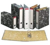 ESSELTE 46960 - Archivador de palanca cartón jaspeado con cantonera DIN A4. Lomo 75 mm color negro