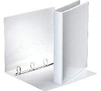 ESSELTE 49720 - Carpeta gama BASICA plástico A4 Maxi con bolsa transparente en portada y lomo 2 anillas Ø 16 mm color blanco