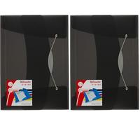 ESSELTE 624043 - Carpeta de gomas VIVIDA con 3 solapas DIN A4 color negro (Paquete de 2)