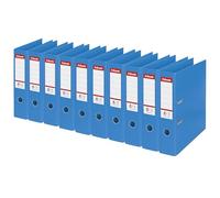 Esselte 624067 - Set de archivadores de anillas (A4, 75 mm, PVC, 10 unidades), color azul