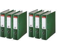 Esselte 624293 - Archivador con Anillas, Capacidad 550 Hojas, 3 Unidades, Verde, 75 mm (Paquete de 2)