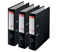 Esselte 624294 - Archivador con anillas (Capacidad 550 hojas, 3 unidades), negro