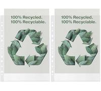 Esselte 627501 - Funda A4 Premium Recycle De Polipropileno 100% Reciclado, 100 Micras, Superficie Mate Gofrada, Apertura Superior, Tira Multiperforada 11 Agujeros, Caja De 50 Unidades (Paquete de 2)