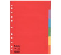 Esselte A4 6 Separadores Archivador Rojo/Multicolor, Cartón Reciclado, 100200