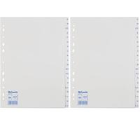 Esselte A4 Índice de Pestañas A-Z, Azul & Blanco, Pestañas de Plástico Resistente con Carátula de Índice, 100144 (Paquete de 2)