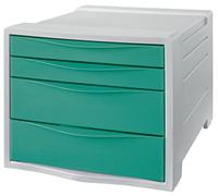 Esselte Archivador de Escritorio, Organizador de 4 Alturas para Organizar Documentos, Folletos y otra Papelería, Casa y Oficina, Diseño en Relieve, Gama Colour'Breeze, Verde, 626285