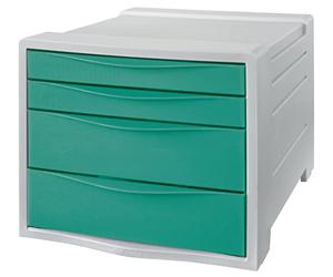 Esselte Archivador de Escritorio, Organizador de 4 Alturas para Organizar Documentos, Folletos y otra Papelería, Casa y Oficina, Diseño en Relieve, Gama Colour'Breeze, Verde, 626285