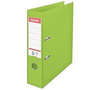 Esselte Archivador de Palanca A4, Verde, Lomo 72mm, Plástico, Modelo Vivida, Pack 1 Unidad, 624069