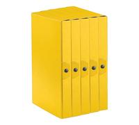 Esselte C24 Eurobox 390324090 - Carpeta proyectos para archivar, cierre con botón, 25 x 35 cm, lomo 4 cm, amarillo, paquete de 5 unidades