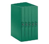 Esselte C24 Eurobox 390324180 - Carpeta de proyectos para archivar, cierre con botón, 25 x 35 cm, lomo 4 cm, verde, paquete de 5 unidades
