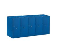 Esselte C35 Eurobox 390335050 - Carpeta proyectos para archivar, cierre con botón, 25 x 35 cm, lomo 15 cm, azul, paquete de 5 unidades