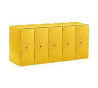 Esselte C35 Eurobox 390335090 - Carpeta proyectos para archivar, cierre con botón, 25 x 35 cm, lomo 15 cm, amarillo, paquete de 5 unidades