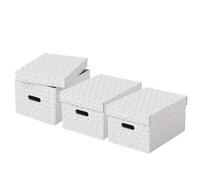 Caja De Almacenamiento Para El Hogar Esselte Mediana, Paquete De 3 Blanco