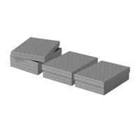 Esselte Caja Mediana de Cartón para Almacenaje y Regalos con Tapa, Pack de 3, Regalos y Organización para la Oficina y Casa, 100% Cartón Reciclado y Reciclable, Diseño Geométrico, Gris, 628285