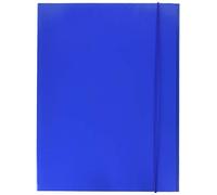 Esselte carpeta de 3 solapas, Capacidad 150 hojas, tamaño 25 x 35, cierre con elástico redondo, comprimido, lote de 5, Azul, Linear, 390341050