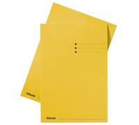 Esselte carpeta de cartón amarillo | tamaño folio | solapas de 10mm | con líneas impresas | 100 unidades