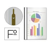 Esselte Carpeta dossier fastener, Plástico, Con tarjetero, Tamaño folio, Pack de 50, Negro, 33309