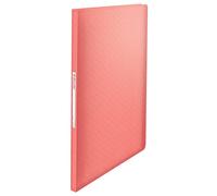Esselte Cuaderno A4 con 40 Fundas de Plástico, Capacidad para 80 Hojas, Presentación y Almacenamiento de Documentos, Casa/Oficina, Patrón en Relieve, Gama Colour'Breeze, Amarillo Coral, 628441