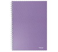 Esselte Cuaderno Cuadriculado A5, 80 Hojas/160 Páginas, Anillas, Casa, Oficina o Escuela, Papel de 80gsm con Certificado FSC, Patrón en Relieve, Gama Colour’Breeze, Lavanda, 628469