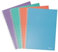 Esselte Cuaderno de Rayas A5, 80 Hojas/160 Páginas, Cuaderno Rayado con Anillas, Casa, Oficina, Escuela, Papel 80gsm con Certificado FSC, Patrón en Relieve, Gama Colour’Breeze, Color Variado, 628475