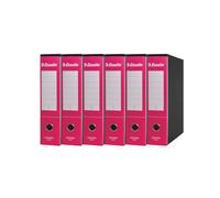 Esselte ESSENTIALS G75 - Archivador con funda, con mecanismo de palanca, en formato protocolo, 23 x 33 cm, lomo de 8 cm, fucsia, paquete de 6 unidades, 390775900