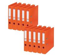 Esselte FolderSys - Archivador (plástico, A4, 5,2 cm de ancho, n.º 1, 10 unidades), color naranja