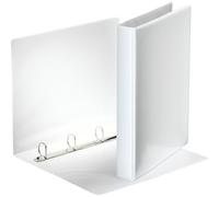 Esselte FSC A4 4 DR/25 mm - Archivador para Presentación (Con Anillas Personalizable, Capacidad para 140 Hojas, Cartón Recubierto de Polipropileno), Color Blanco