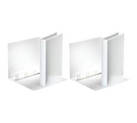 Esselte FSC A4 4 DR/25 mm - Archivador para Presentación (Con Anillas Personalizable, Capacidad para 140 Hojas, Cartón Recubierto de Polipropileno), Color Blanco (Paquete de 2)