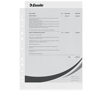 Esselte Funda de Plástico A4 Perforada, Transparente Mate, Abertura Superior, Polipropileno de 43 Micras, Caja de 100, 56133