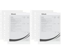 Esselte Funda de Plástico A4 Perforada, Transparente Mate, Abertura Superior, Polipropileno de 43 Micras, Pack de 100, 56171 (Paquete de 2)
