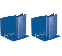 Esselte Group 49700 Essentials - Archivador para presentación (con anillas personalizable, A4, capacidad para 140 hojas, cartón recubierto de polipropileno, anillas 30 mm), color azul (Paquete de 2)