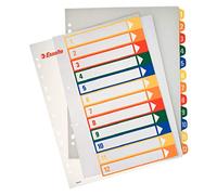 Esselte Índices Proyectos Imprimibles, Tamaño A4 maxi, 12 pestañas, Multicolor, 100214