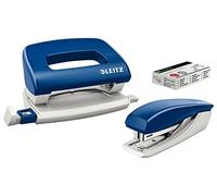 Esselte Leitz 55076035 - Paquete de perforadora 2 agujeros y grapadora, color azul