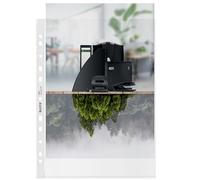 Esselte Leitz Fundas A4, Pack de 100, Fundas de Plástico con Taladro, Superficie Mate con Relieve, Grosor de 100 Micras, 100% Reciclable, Respetuoso con el Medio Ambiente, Gama Recycle, Transparente, 47911003