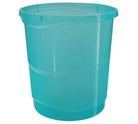 Esselte Papelera de 14L Apilable de Plástico, Contenedor para Basura y Reciclaje, Casa y Oficina, Diseño en Relieve, Gama Colour'Breeze, Azul, 626289