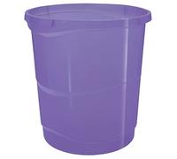 Esselte Papelera de 14L Apilable de Plástico, Contenedor para Basura y Reciclaje, Casa y Oficina, Diseño en Relieve, Gama Colour'Breeze, Lavanda, 628462
