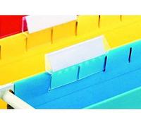 Esselte Portaetiquetas de recambio con etiqueta para carpetas colgantes, Plástico, Transparente, 5 cm de largo, Classic, 94514, Bolsa de 25