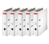 Esselte Rainbow - Archivadores con palanca (5 unidades), color blanco Lomo 75 mm