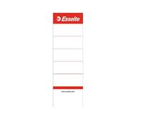 Esselte - Recambio de Etiqueta Adhesiva para Lomo para Archivadores de Palanca de Plástico de 75 mm, Cortas y Amplias, 50 x 158 mm, Cartón, 810801, Blanco, Pack de 10 Etiquetas